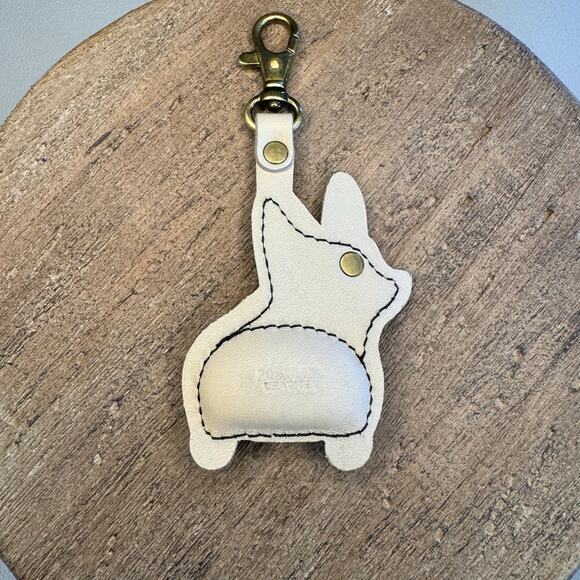 Portland Leather Dog Purse Charm FAST SHIP Chester Dog Keychain PEBBLED BLACK - Picture 4 of 4